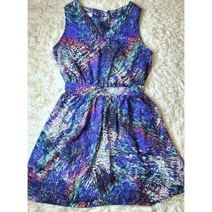 Street Fifteen Fit & Flare Sleeveless Abstract Open Back Mini Dress Size Medium